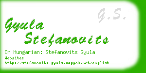 gyula stefanovits business card